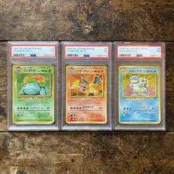 PSA 1 Venusaur Charizard Blastoise Holo 1996 Pokemon Japanese Vintage Trio - Image 1