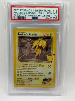 Pokemon Celebrations Rocket's Zapdos 15/132 Classic Collection PSA 10 GEM MINT - Image 1