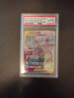 2019 Pokemon Tag Team Mewtwo & Mew GX PSA 10 Japanese RR SM12a 052/173 All Stars - Image 1