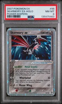 2007 POKEMON EX POWER KEEPERS #98 SKARMORY EX-HOLO PSA 8 - Image 1
