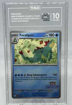 2025 Pokemon Scarlet & Violet FERALIGATR Illustration Contest Black Star TAG 10 - Image 1