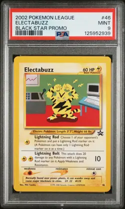 2002 POKEMON LEAGUE PROMO BLACK STAR #46 ELECTABUZZ PSA 9 - Image 1