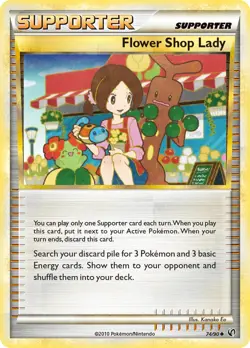 Flower Shop Lady 74/90 Undaunted Pokemon Card NM - Image 1