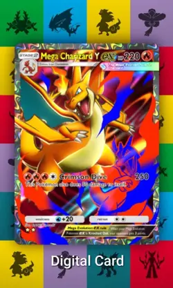 Pokemon Pocket TCG Trading Card Game 2 ⭐⭐ FullArt Mega Charizard Y Crimson Blaze - Image 1