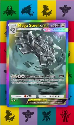Pokemon Pocket TCG Trading Card Game 2 ⭐ Rainbow RARE Mega Steelix Crimson Blaze - Image 2