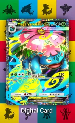 Pokemon Pocket TCG Trading Card Game 2 ⭐ Full Art Mega Venusaur EX Crimson Blaze - Image 1