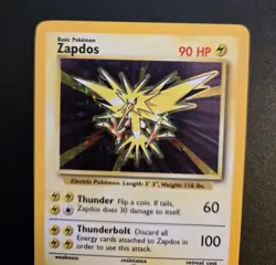 Pokemon TCG Zapdos Base Set Holo Unlimited Rare Card 16/102 LP - Image 1