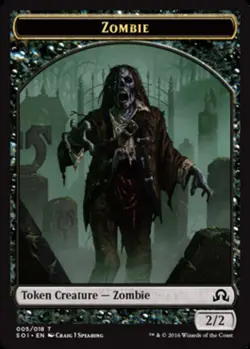 MTG 10 Zombie Token, NM-Mint, English Shadows Over Innistrad - Image 1