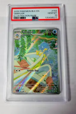 2025 Pokemon BLK EN Simipour PSA 10 #102 GEM MT - Image 1