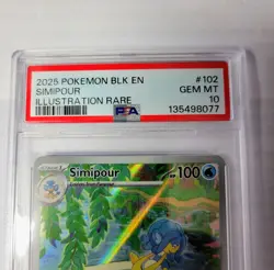 2025 Pokemon BLK EN Simipour PSA 10 #102 GEM MT - Image 2