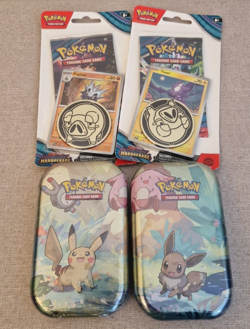 SEALED Pokemon TCG Bundle – 2x Kanto Friends Mini Tins + 2x Twilight Masquerade - Image 1
