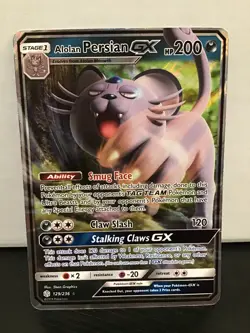 Alolan Persian GX 129/236 Pokemon Cosmic Eclipse Ultra Rare Holo - Image 1
