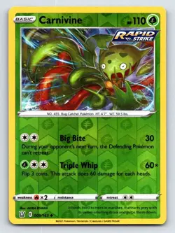 Carnivine 009/163 Uncommon Battle Styles Pokemon Reverse Holo Near Mint - Image 1