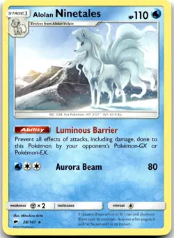 Pokemon Alolan Ninetales Burning Shadows SM03 #28/147 Rare LP SET FILL! - Image 1