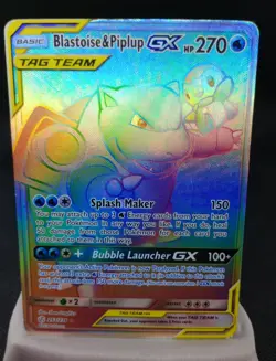 Pokemon TCG Tag Team Blastoise & Piplup GX 253 Secret Rare Cosmic Eclipse MP+ - Image 1