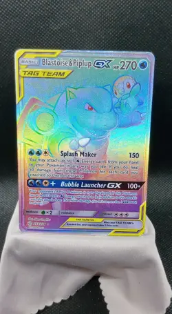 Pokemon TCG Tag Team Blastoise & Piplup GX 253 Secret Rare Cosmic Eclipse MP+ - Image 2
