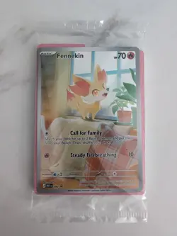 Pokemon TCG Chaos Rising Sealed Promo Fennekin 080 Black Star Full Art Holo - Image 1