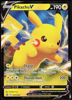 Pikachu V SWSH061 Holo Promo Sword & Shield Promo Pokemon Holo Near Mint - Image 1