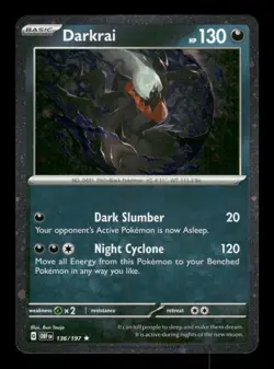 DARKRAI (COSMOS HOLO) 136/197 OBSIDIAN FLAMES POKEMON NM - Image 1