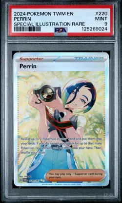 2024 POKEMON TWM EN-TWILIGHT MASQUERADE SPECIAL ILLUSTRATION RARE PERRIN PSA 9 - Image 1