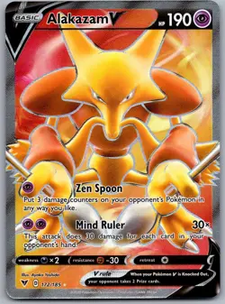 Alakazam V (Full Art) 172/185 Near Mint SWSH04: Vivid Voltage Pokemon Shipnow - Image 1