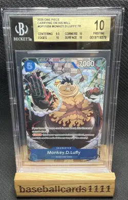 2025 One Piece Carrying On His Will #OP11058 Monkey.D.Luffy TR BGS 10 P1 - Image 1