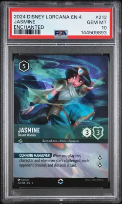 2024 DISNEY LORCANA EN 4-URSULA'S RETURN #212 JASMINE - DESERT WARRIOR PSA 10 - Image 1