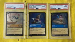 SET OF 3 PSA 10 2023 DISNEY LORCANA EN 1 PROMOS HEIHEI, MICKEY MOUSE & BELLE - Image 1
