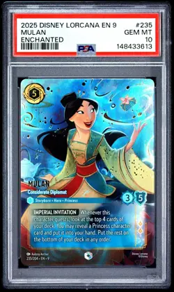 DISNEY LORCANA EN 9-FABLED | ENCHANTED-MULAN - CONSIDERATE DIPLOMAT - PSA 10 - Image 1