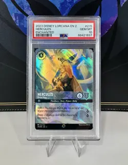 Disney Lorcana Hercules Divine Hero 215/204 Enchanted PSA 10 GEM MINT - Image 1