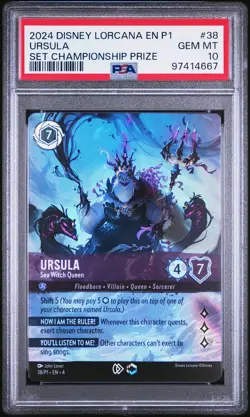 2024 DISNEY LORCANA EN P1-PROMO #38 URSULA - SEA WITCH QUEEN PSA 10 - Image 1