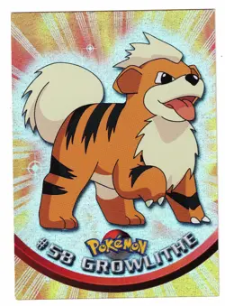 Pokemon Card Topps FOIL 1999 Growlithe 58 TV Animation Series Blue Label 1st! NM - Image 1