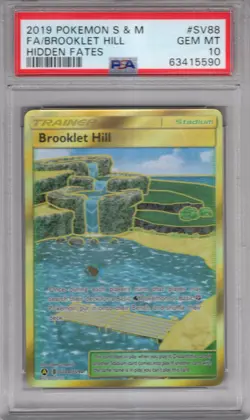 Pokemon Sun & Moon Hidden Fates Shiny Vault Card SV88 Brooklet Hill PSA 10 - Image 1