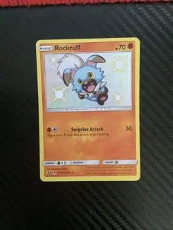 Rockruff - SV23/SV94 - Pokemon Hidden Fates Sun & Moon Shiny Rare Card NM - Image 1