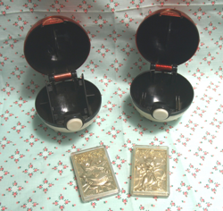 Togepl & MewTwo Pokemon 23k Gold Plated Cards - Ball cases show wear - Image 1