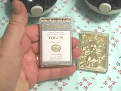 Togepl & MewTwo Pokemon 23k Gold Plated Cards - Ball cases show wear - Image 4