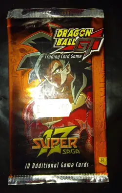 Vintage Dragonball GT Super Saga Card Pack (Opened), 10 Cards (NEAR MINT) - Image 1