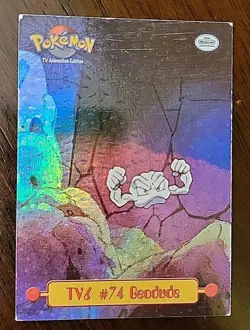 HP! RAINBOW Foil Pokemon Topps T.V. Animation TV6 #74 Geodude - Image 1