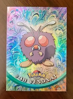 NM! 1999 Topps Pokemon TV Animation #48 Venonat RAINBOW FOIL BLACK Logo - Image 1
