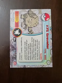 LP! RAINBOW BLACK Logo Targets 1999 Topps Pokemon TV Animation #75 Graveler - Image 2