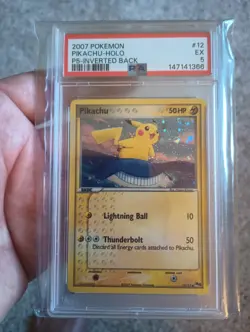 Pokemon TCG Pikachu Pop Series 5 Inverted Back PSA 5 - Image 3