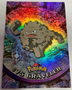 Graveler 1999 Pokemon Topps TV Animation Series 1 Rainbow Foil #75 Light Play - Image 1