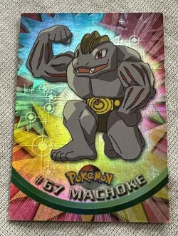 Machoke 2000 Topps “Rainbow Foil” Pokemon T.V. Animation #67 - Image 1