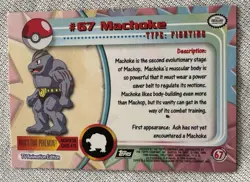 Machoke 2000 Topps “Rainbow Foil” Pokemon T.V. Animation #67 - Image 2