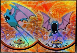 Topps Pokemon Cards - Rainbow Foil #41 Zubat and #42 Golbat - Black Label - NM - Image 1
