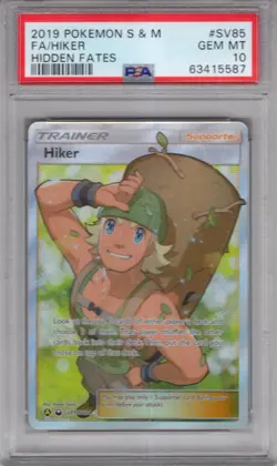 Pokemon Sun & Moon Hidden Fates Shiny Vault Card SV85 Hiker PSA 10 - Image 1