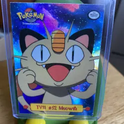 1999 Topps Pokemon TV Animation Holo Foil Puzzle Smooth TV11 #52 Meowth - Image 1