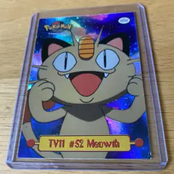 1999 Topps Pokemon TV Animation Holo Foil Puzzle Smooth TV11 #52 Meowth - Image 2