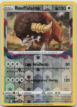 Bouffalant 148/196 Rare Lost Origin Pokemon Reverse Holo Near Mint - Image 1