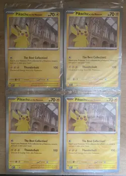 Pokemon TCG MEP Promo Natural History Pikachu At The Museum Jumbo Sealed X 4 - Image 1